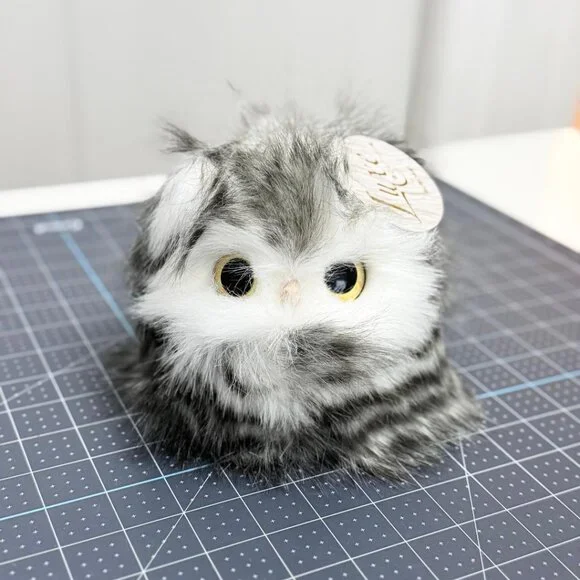 Small Furry Owl Stuffed Animal Plush Toy by Aurora (Luxe Boutique) - New - Picture 1 of 5